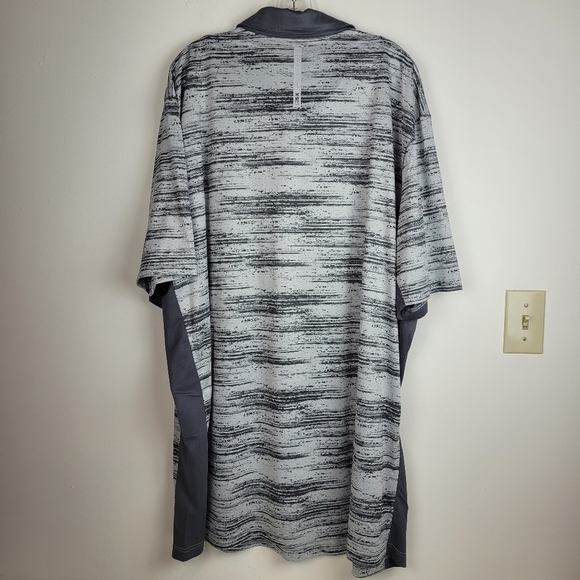 MSX By Michael Strahan Men's Heather Gray White Patterned Performance Shirt 3XLT - Picture 3 of 8